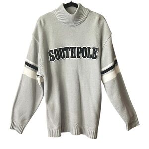 Southpole Light gray Men’s Wide Crew Neck Sweater. Size XL